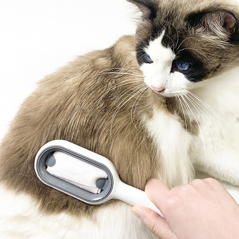 #A Pet Cat Hair Removes Brush Cleaning Wipes Floating Sticky Hair Massages Comb
