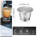 For Nespresso Stainless Steel Coffee Capsule Refillable Reusable Espresso Pods_