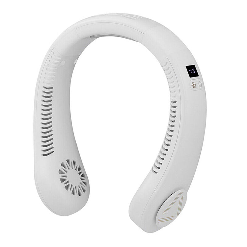 #A 4000mAh Air Conditioner Cooling Hanging Neck Fan Leafless Personal Wearable F