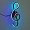 Modern LED Musical Note Wall-Mounted Home Living Room Bedside Light (Black)