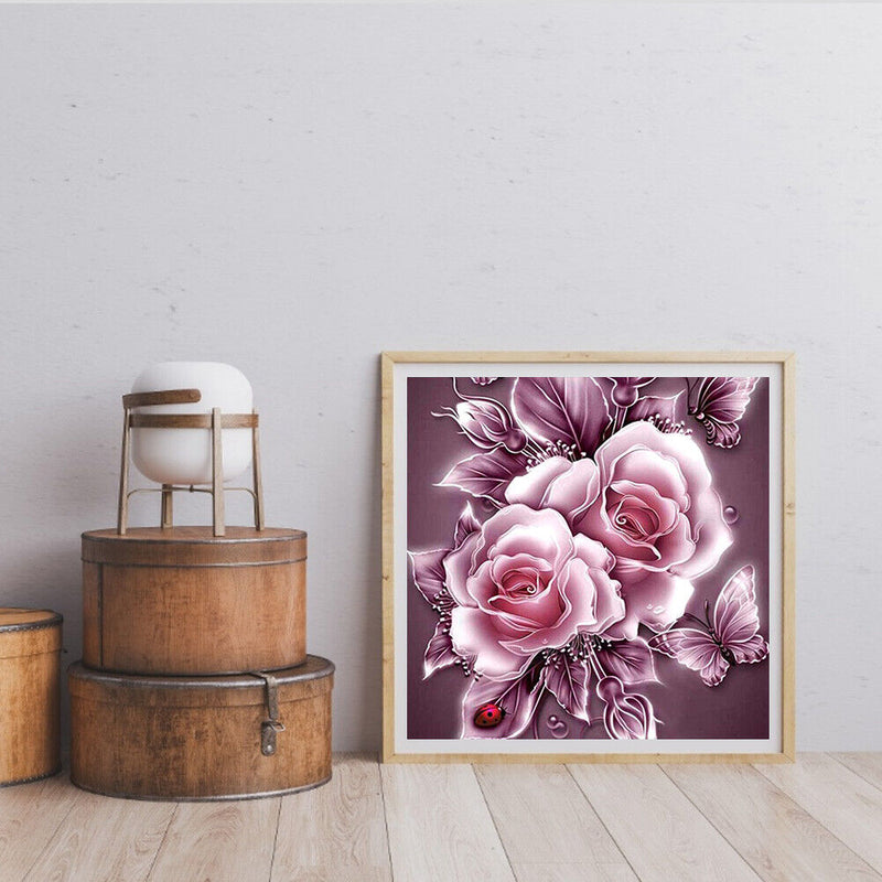 Frameless Oil Paint By Numbers Flower DIY Canvas Picture Craft Kit for Home