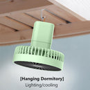 Multifunctional Mini Fan with LED Light Desktop Ceiling Fan (Green Tripod)