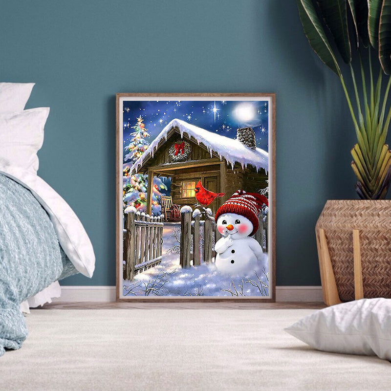 5D DIY Diamond Painting Christmas Snowman Kits Full Round Drill Wall Decor