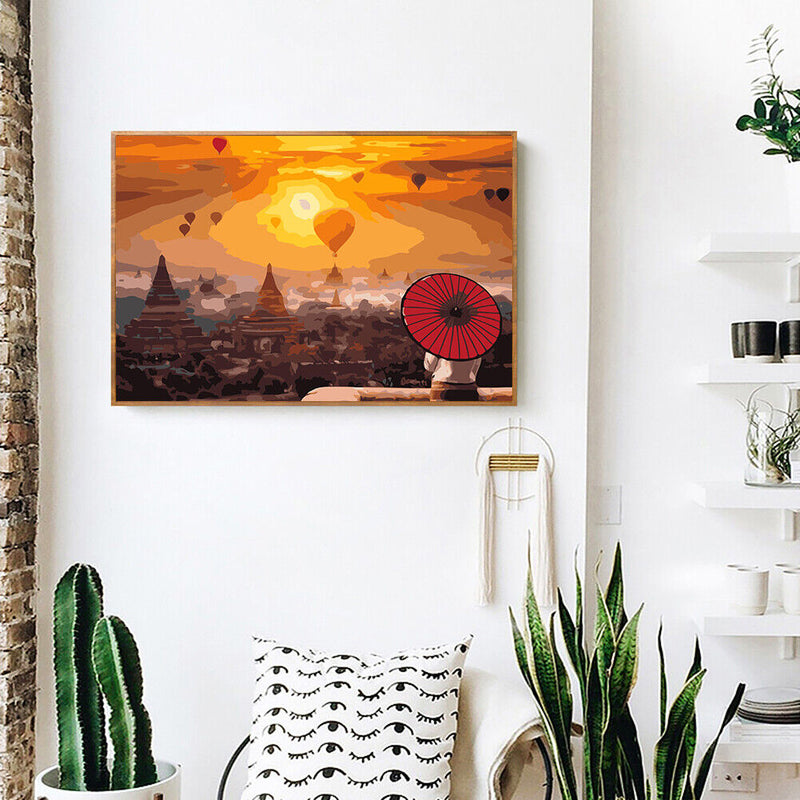 Hot Air Balloon 50x40cm Oil Paint By Numbers DIY Painting SXD216025