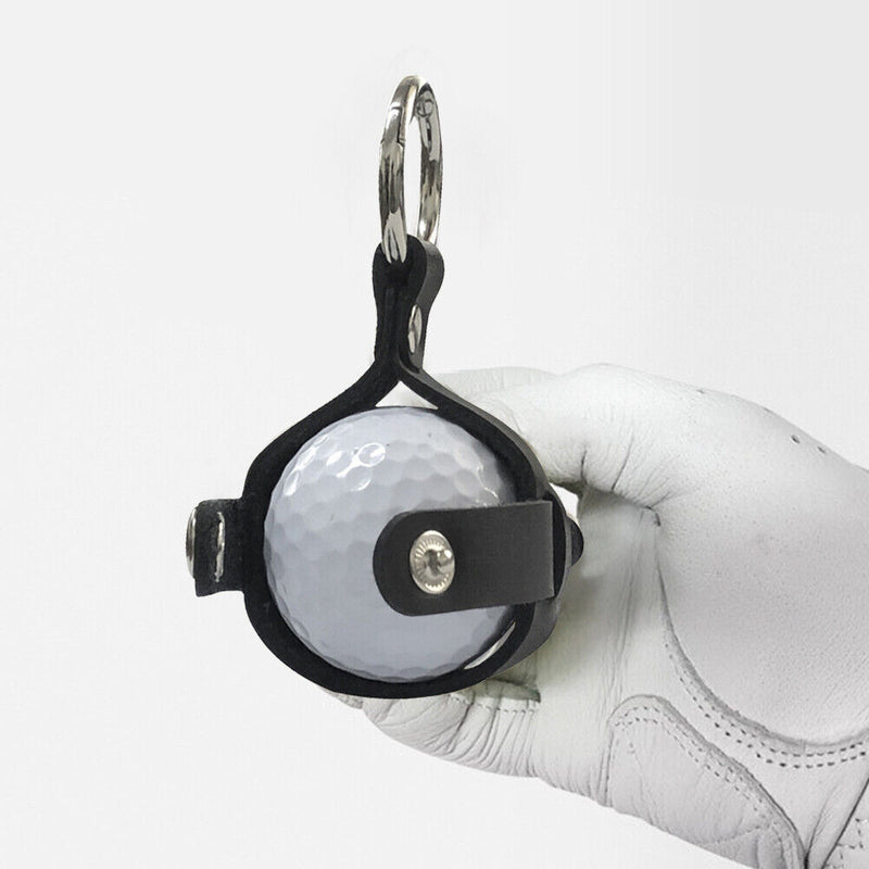 Outdoor Golf Protective Ball Cover Cowhide Leather Golf Training Ball Bag Hol