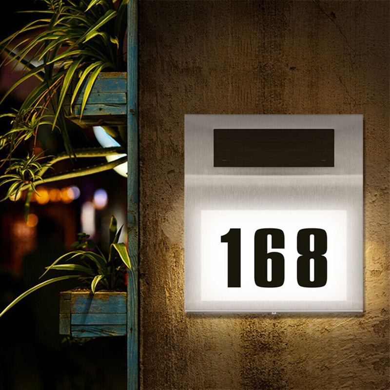 House Number LED Solar Lamp Waterproof Outdoor Address Number Sign Light Newly