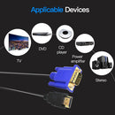 1.8m HDMI to 15Pin VGA Cable HDTV Projector Display Male-Male 1080P Video Cord