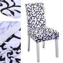 Removable Printing Pattern Elastic Home Hotel Dining Chair Covers(Black)