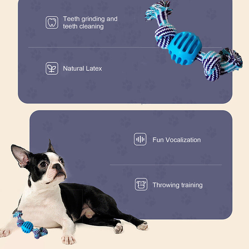 Puppy Bite Resistant Cotton Rope Double Knot Ball Pet Dog Interactive Play Ba