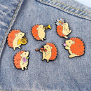 Accessories Bag Violin Hedgehog Cartoon Brooch DIY Decoration Badge Enamel Pin