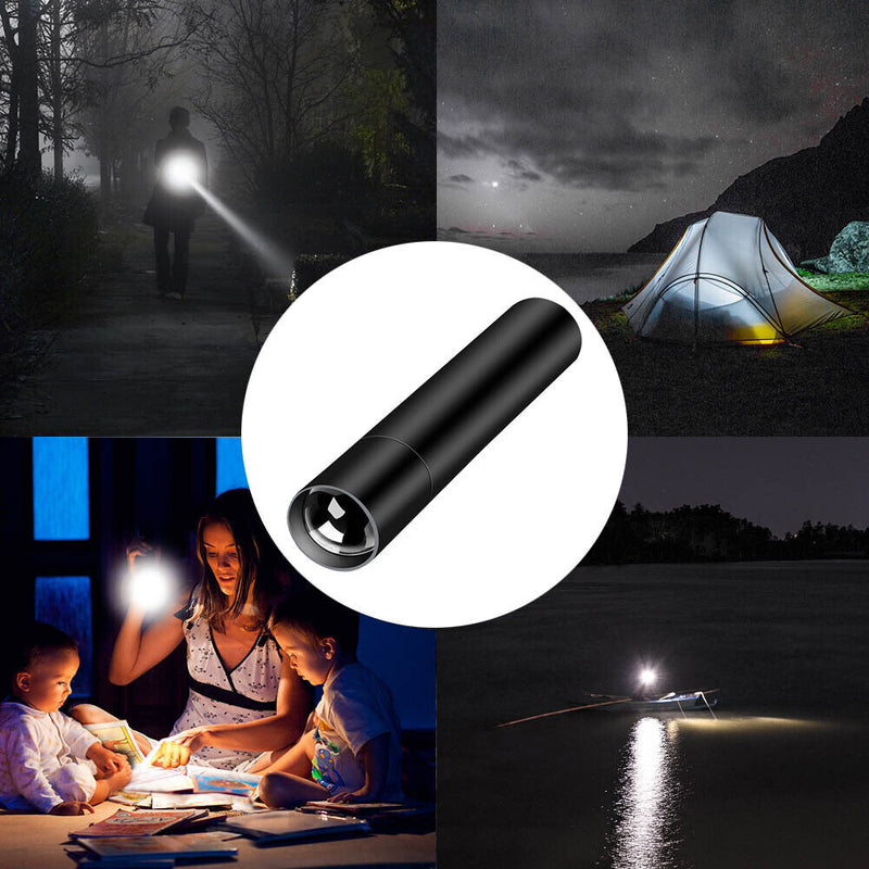 USB Rechargeable Zoom Torch Flashlight Strong Lighting Lamp for Camping Hikin