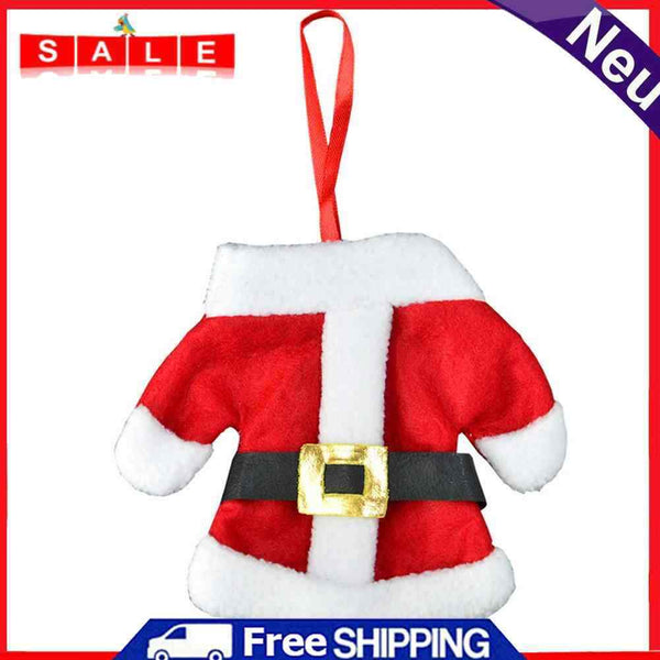 1pcs Handmade Christmas Santa Dresses and Pants Cutlery Cutlery Holder Tas