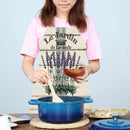 Kitchen Linen Apron Lavender Print Home Restaurant Cooking Baking Bib Dress