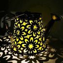 LED Solar Watering Can Lamp Garden Shower Art Metal Iron Kettle Light (C) Newly