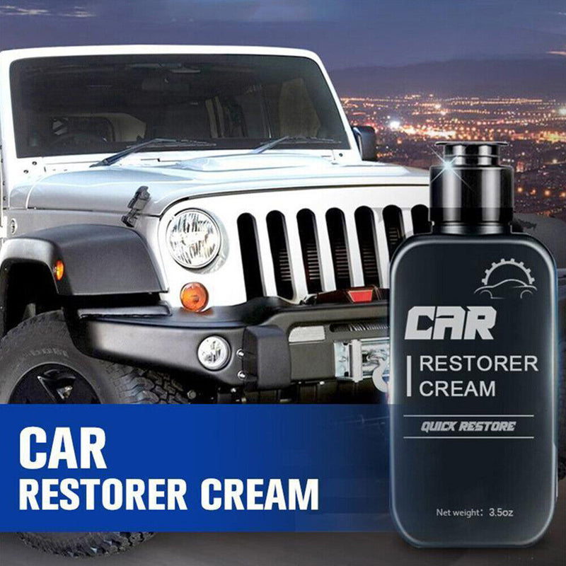 Car Plastic Leather Restorer Quick Restore Refurbishment Paste 100mL + Sponge