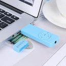 MP3 Player Strip Lossless Sound Support 64GB TF Card Media Players (Blue) Newly