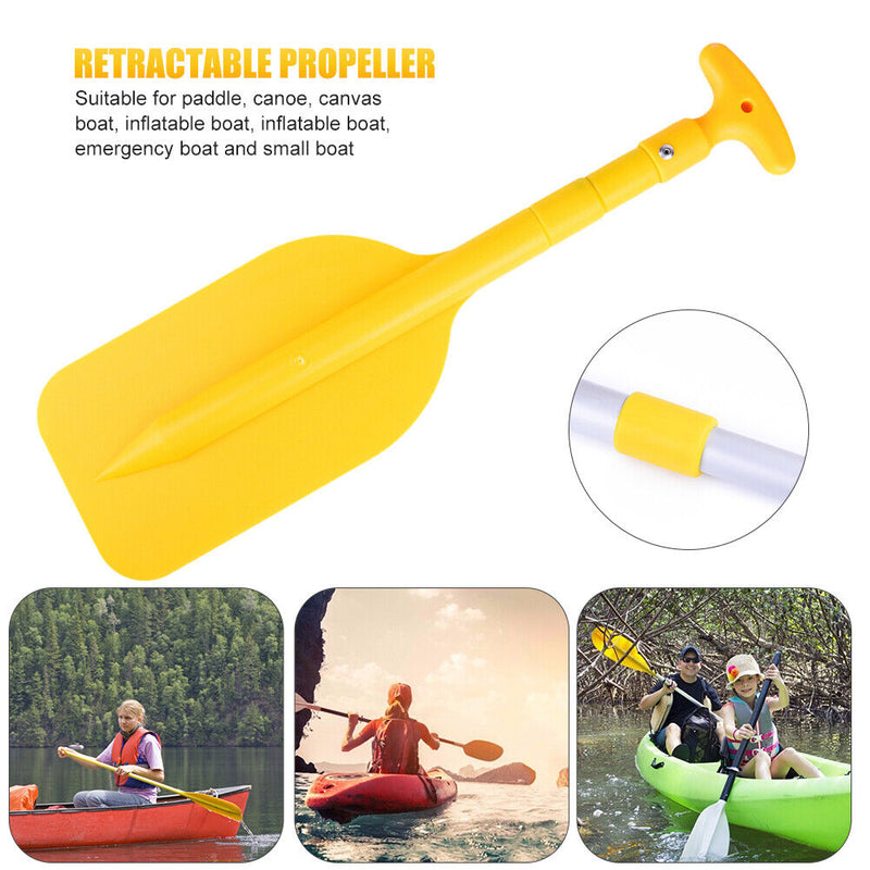 Retractable Portable Telescope Rafting Boat Paddle for Water Sport (Yellow)