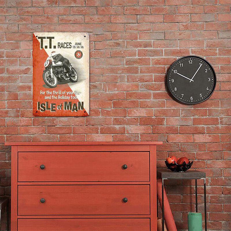 Metal Signs TT Motorcycle Competition Iron Painting Wall Art Poster 20x30cm