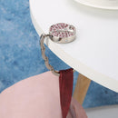 5pcs Portable Metal Foldable Bag Hook Holder Purse Hanger (Pink)