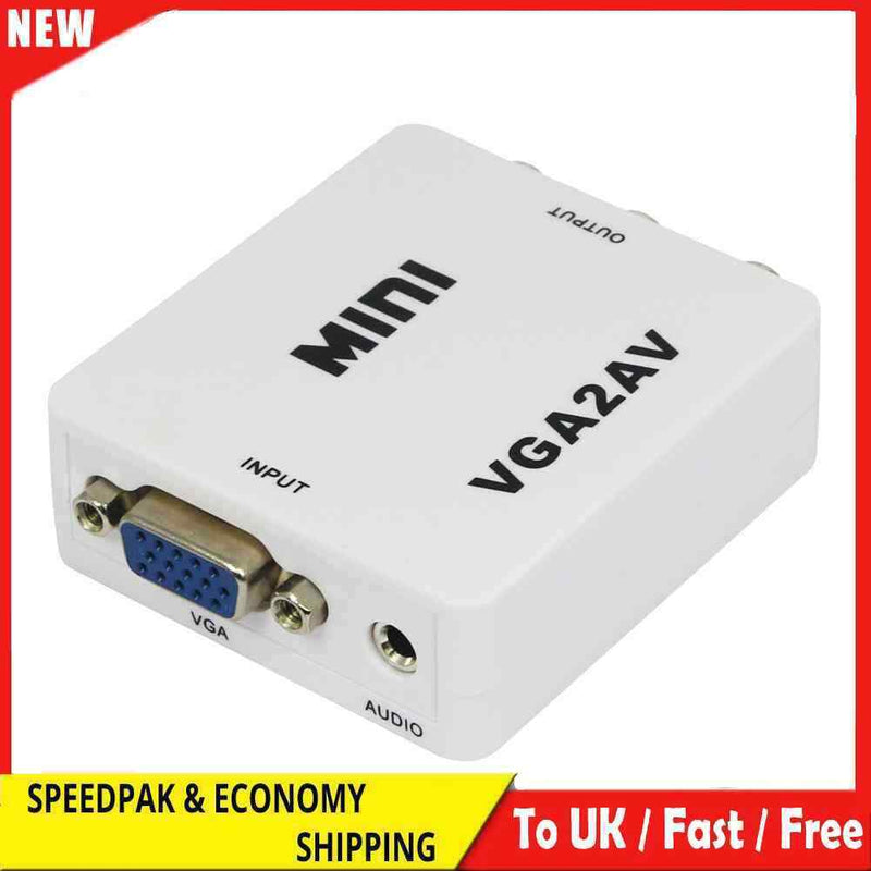 Premium Computer VGA to AV TV Composite RCA S-Video Scan Converter 1080P