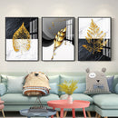 Frameless Golden Leaves Oil Paint by Numbers Kit Handpainted Artwork Wall C