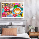 Coffee Donut Rhinestone Diamond Painting 5D Full Round Drill DIY Cartoon Artwork
