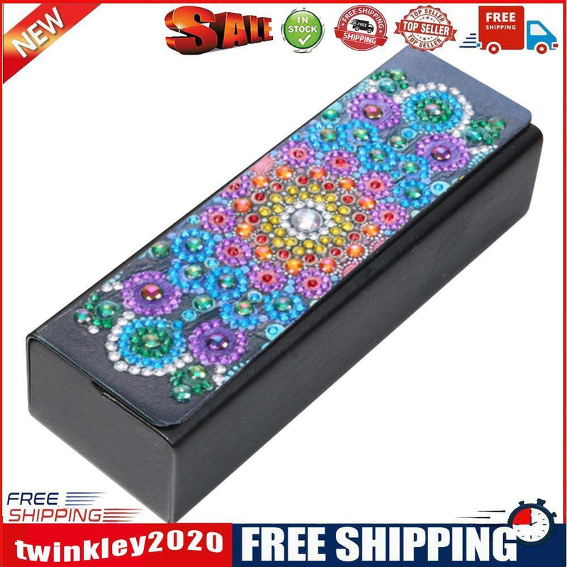 DIY Diamond Painting Leather Eye Glasses Box Travel Sunglasses Storage Case