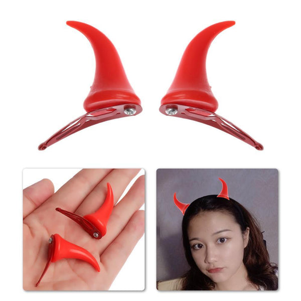 Devil Hair Barrettes Halloween Hair Clips Ghost Hat Red Horns Ears Hairpin