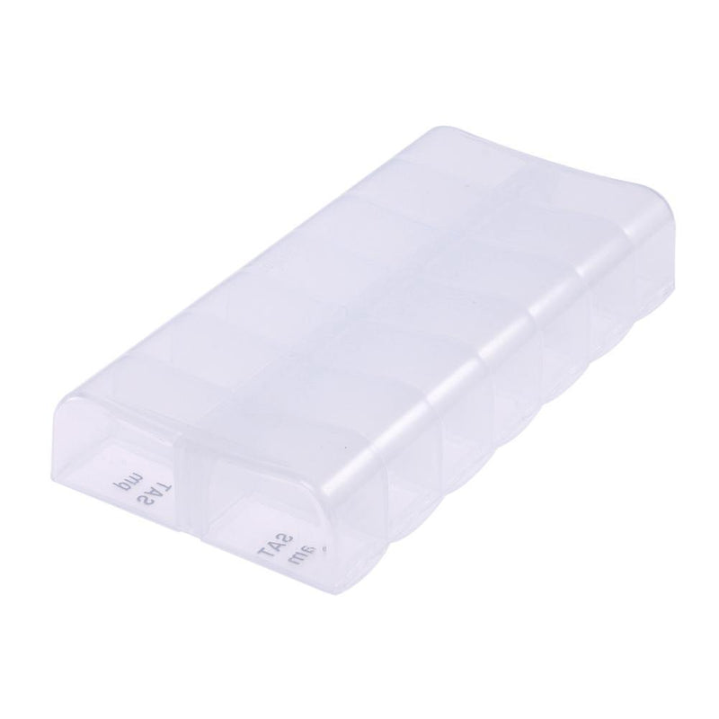 Braille Vitamin Holder Portable 14 Dividers Medicine Table Dispenser (White)