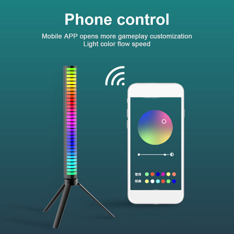 Voice Activated Rhythm Lamp 32-Bit RGB LED Pickup Light for Desktop Car Vehicle