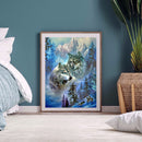 Full Square Drill Diamond Painting Two Wolves in Remote Mountains Handwork