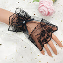 Lace Bowknot Sunscreen Gloves Fingerless Gloves Wrist Cuffs Bracelets