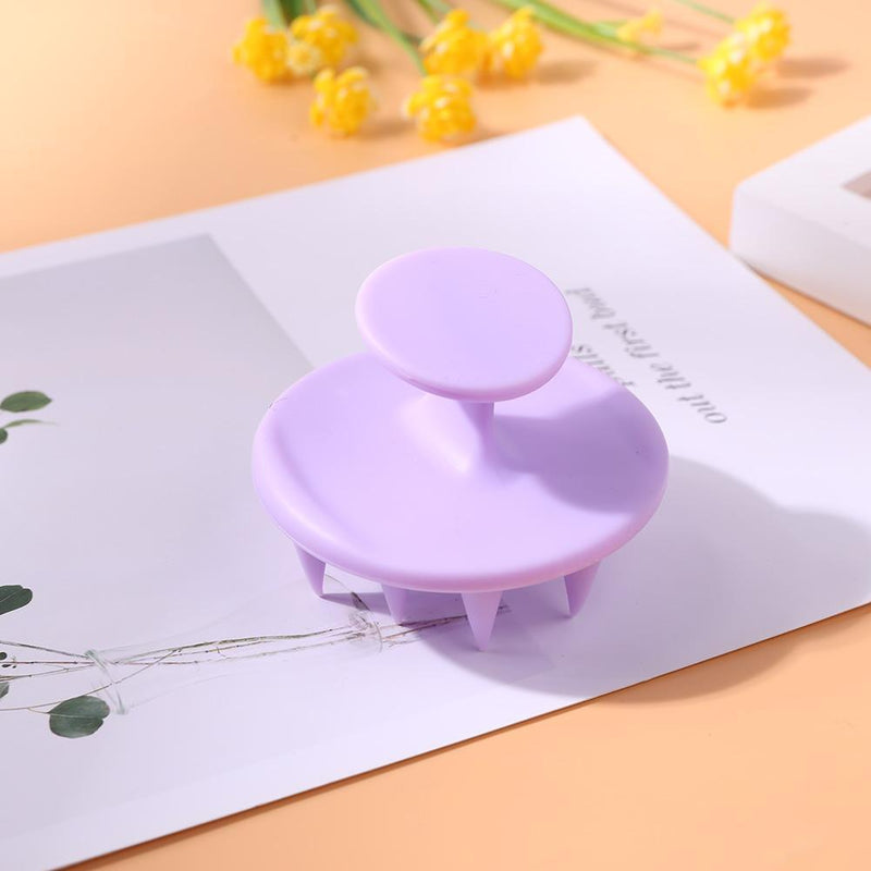 Point Tip Silicone Scalp Shampoo Massage Brush Head Acupoint Comb (Purple)
