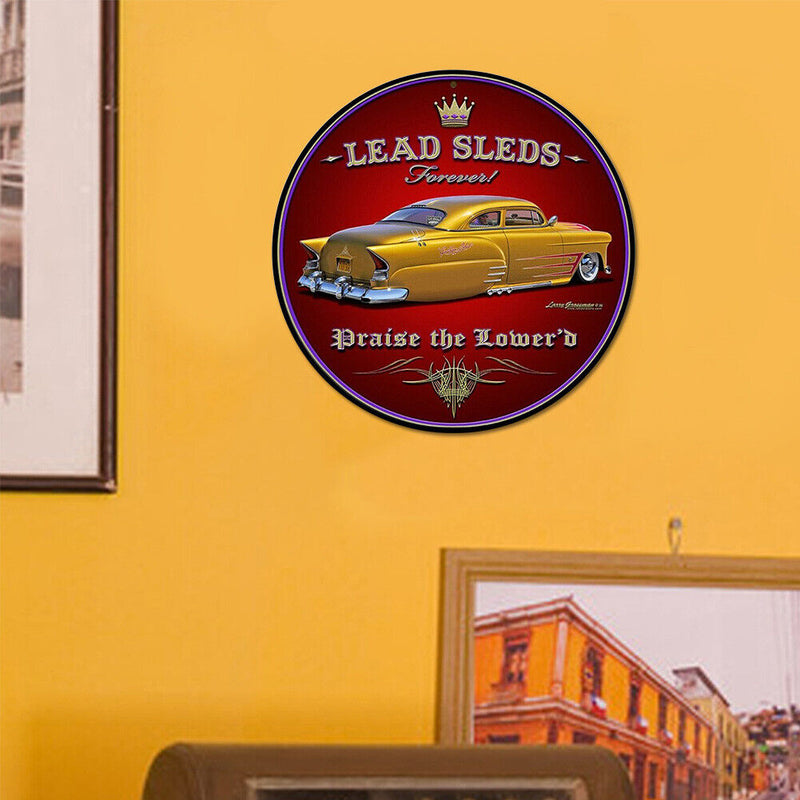 Lead Sleds Retro Metal Plate Tin Sign Plaque Poster for Bar Club Cafe Decor