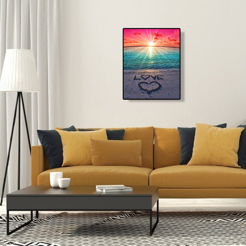 Oil Painting By Number Kit Seaside Scenery Canvas Modern DIY Hand Paint Drawing