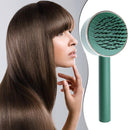 One-key Self-cleaning Hair Brush Anti-Static Airbag Massage Comb (Green)