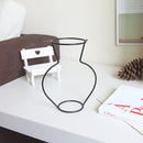Nordic Retro Iron Line Flower Vase Metal Plant Holder Flowerpot Decor (D)