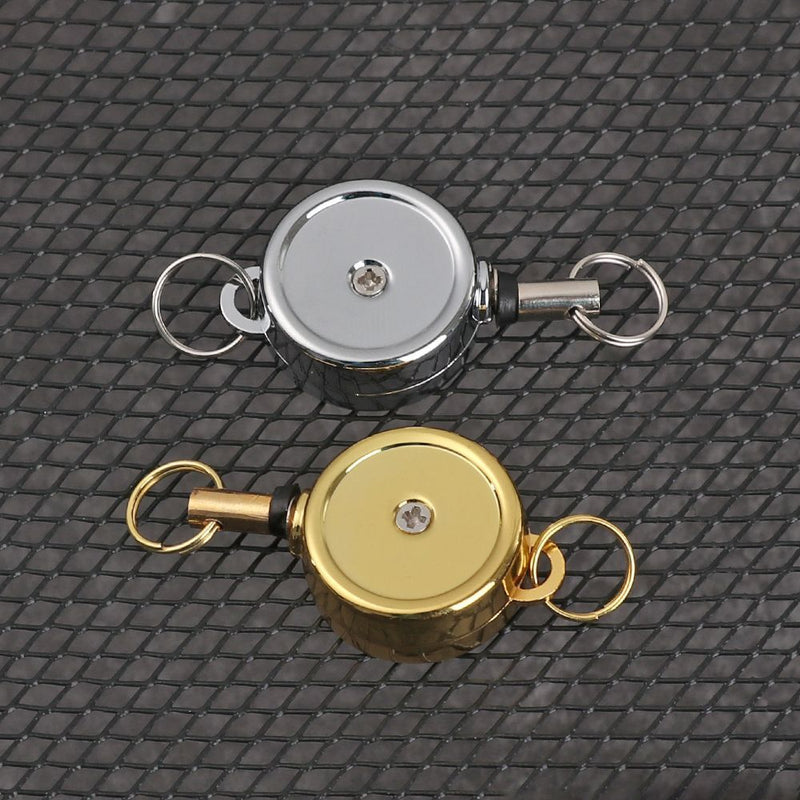 Stationery Metal Anti-Lost Clip Retractable Badge Holder Key Ring Lanyards