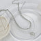 Women Jewelry Square Pendant Double Layer Multilayer Necklace Long Link Chain