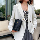 Fashion Women Geometric Bucket Shoulder Bag PU Drawstring Mini Crossbody Bags