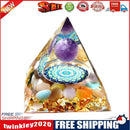 Orgonite Pyramid Amethyst Peridot Healing Crystal Energy Orgone Crafts (B)
