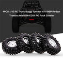 4pcs Wheel Rims Tire Set for 1/10 Axial Hsp Redcat Traxxas RC Off-Road Truck Car
