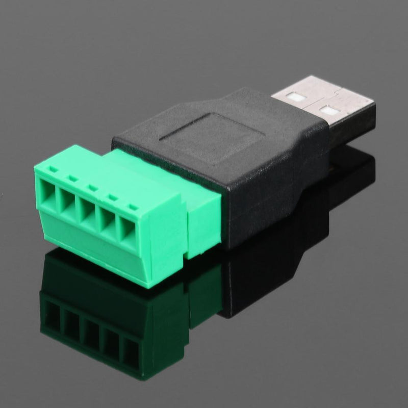 USB2.0 Male to 5pin Screw Terminal Connector Apdater with Shield Connector Newly