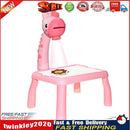 LED Projector Drawing Table Toys Writing Board with Music (Pink Giraffe) Newly