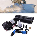 Aquarium Boat Marine Flush Pump Washdown Pump  Kit with Coiled Hose Submersible