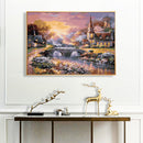 Sunset Village 50x40cm Oil Paint By Numbers DIY Painting