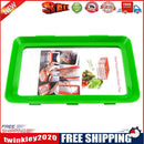 Food Preservation Tray Plastic Food Fresh Storage Plates Container (Green)