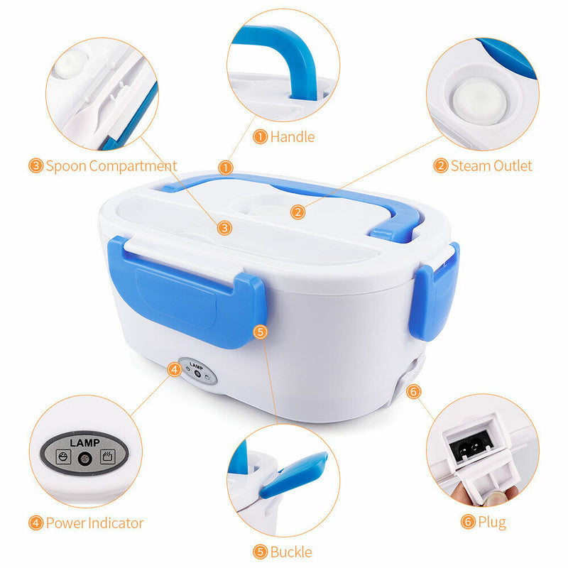 Portable Electric Self Heating Lunch Box Food Heater Warmer Storage Container