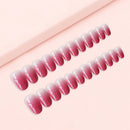 24pcs Gradient Gouache Artificial Nails Full Cover Press on Nail Manicure Tool