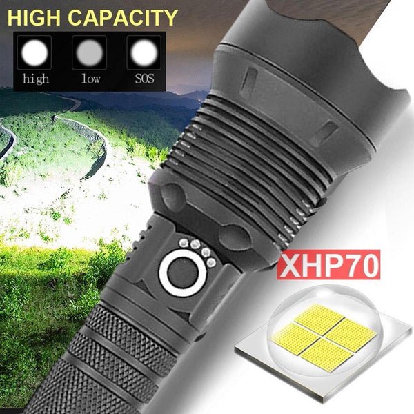 Strongest Rechargeable LED Flashlight Torch Lumens Long Lasting#